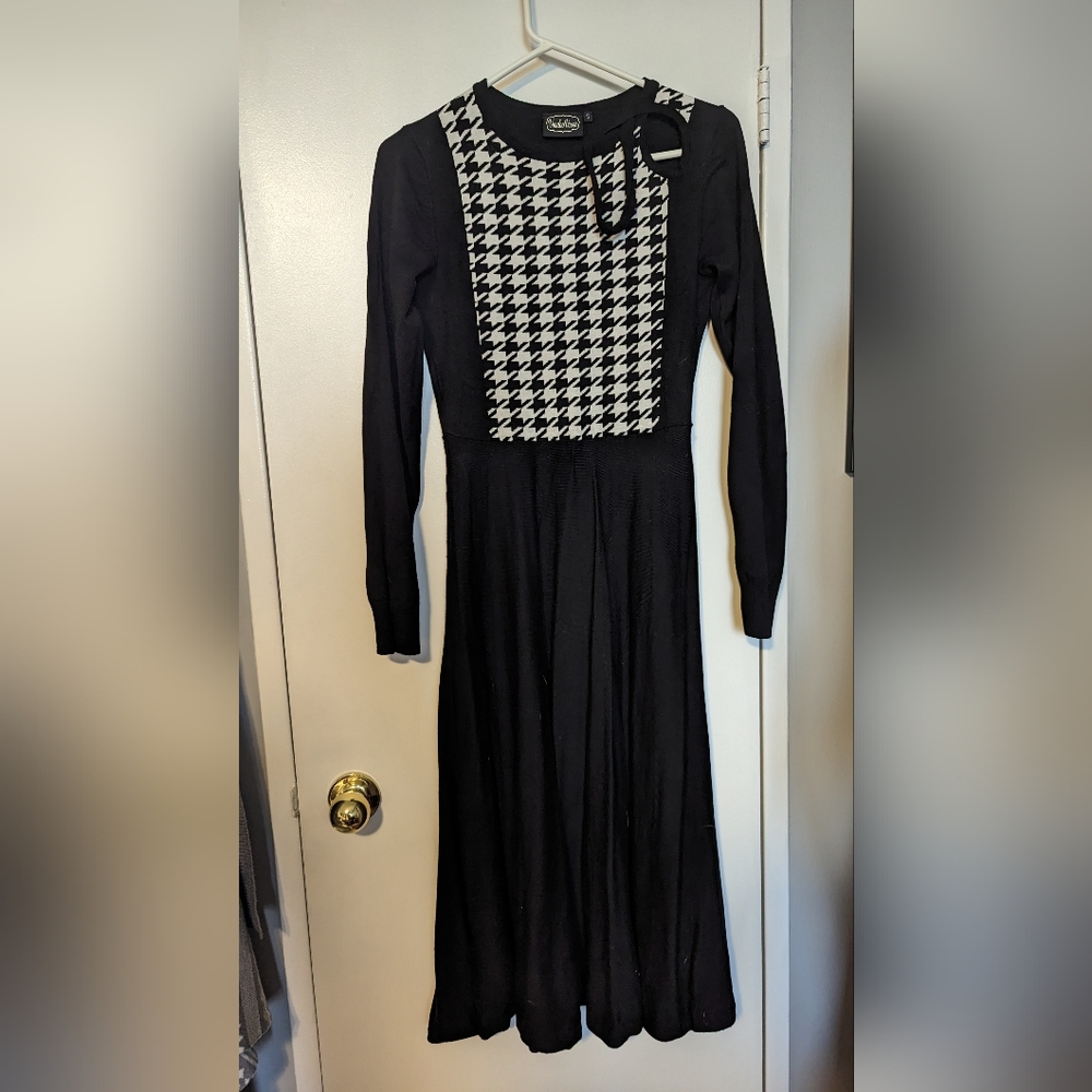 Retro Knit Ankle Length Sweater Dress
